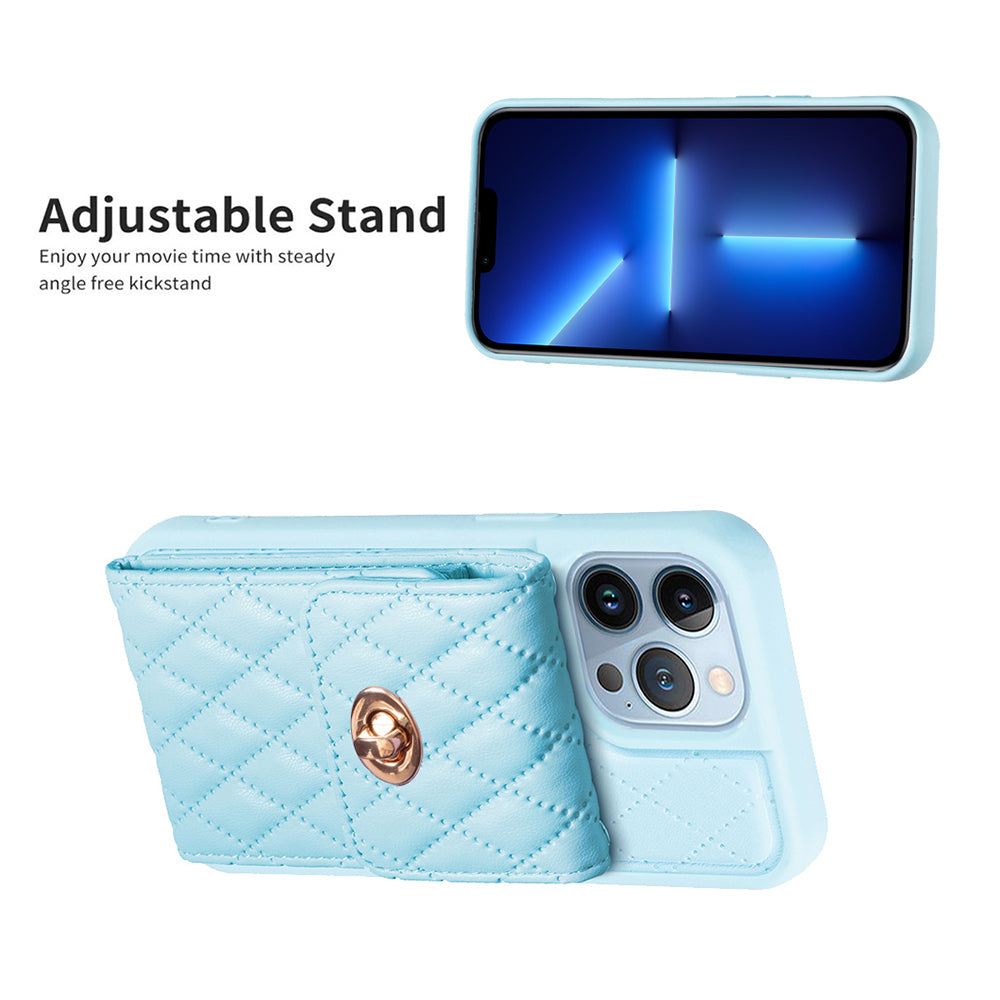 BF20 for iPhone 13 Pro 6.1 inch Card Holder Design Fall-proof Case PU Leather Coated TPU Phone Cover BF20 for iPhone 13 Pro 6.1 inch Card Holder Design Fall-proof Case PU Leather Coated TPU Phone Cover